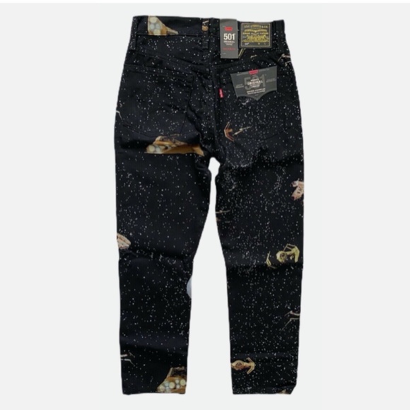 Levi's x Star Wars Premium Black Galaxy 501 Cropped Jeans 362000090 26 x 26 - Picture 2 of 4